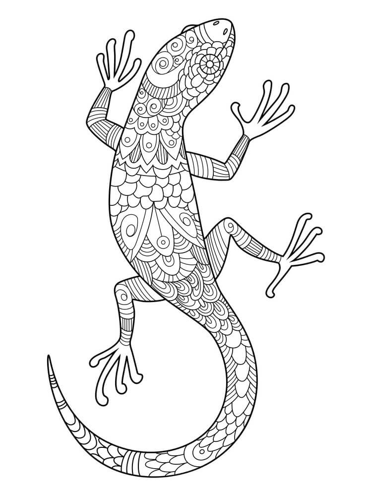 Dibujo de Lagarto Es para Adultos para Colorear