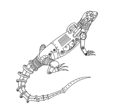 Dibujo de Robot Lagarto para Colorear
