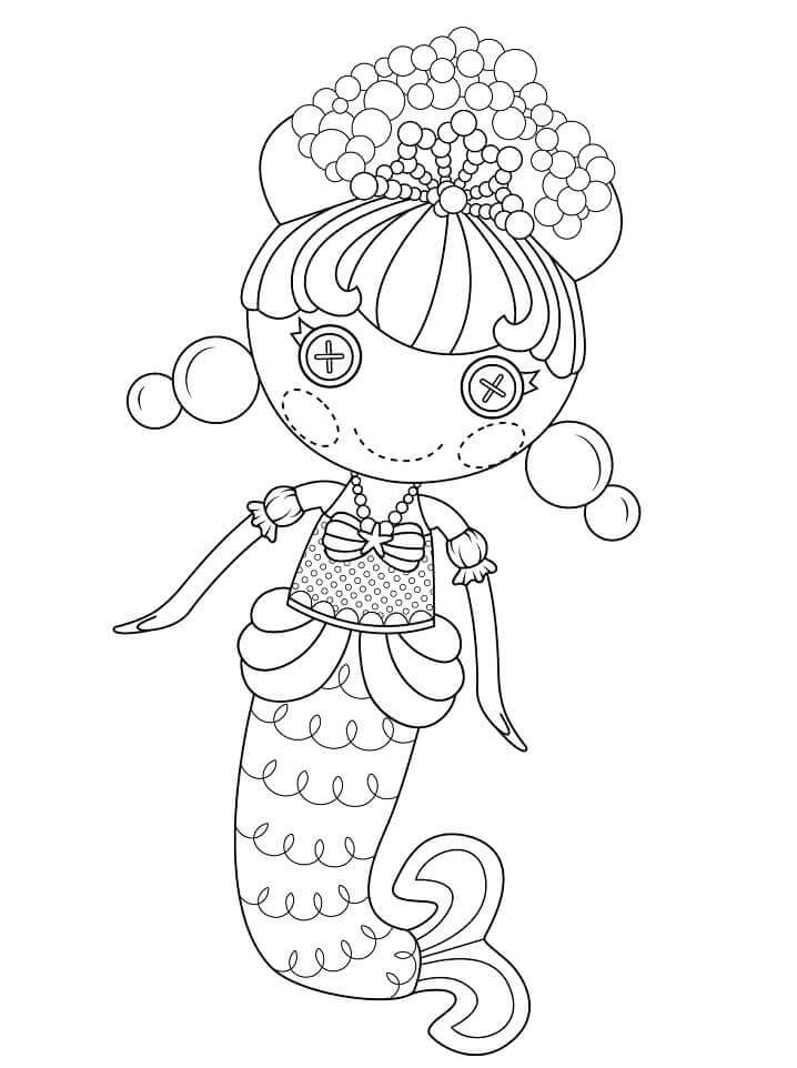 Dibujo de Lalaloopsy Sirena Burbujeante para Colorear