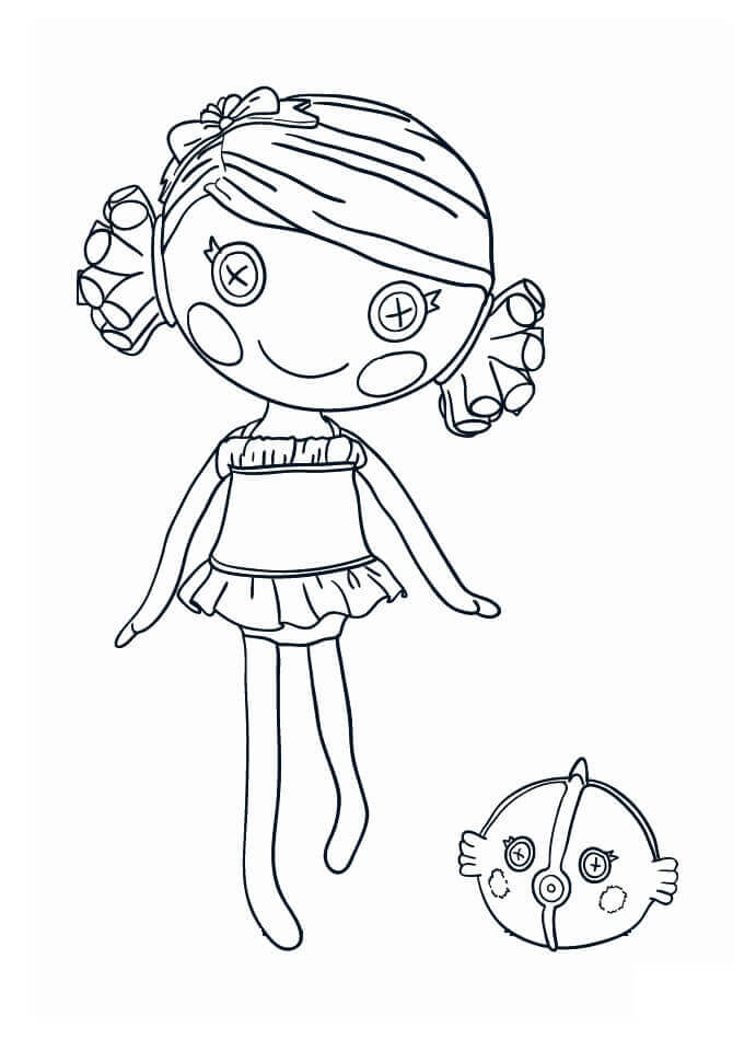 Dibujo de Lalaloopsy y el Pez Globo para Colorear