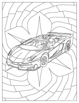 Dibujo de Lamborghini Yetiskinler Icindir para Colorear
