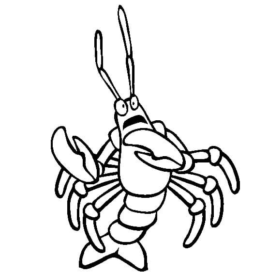 Dibujo de Langosta Enojado para Colorear