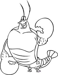 Dibujo de Langosta Fuerte para Colorear