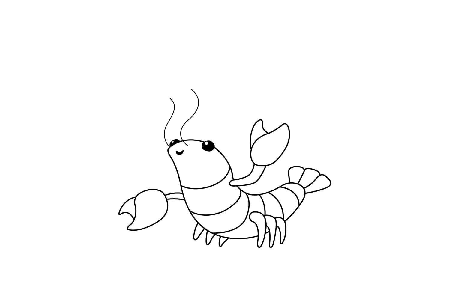 Dibujo de Langosta Linda para Colorear