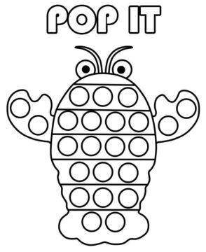 Dibujo de Langosta Pop It para Colorear