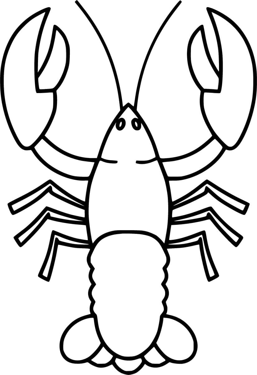 Dibujo de Langosta Simple para Colorear