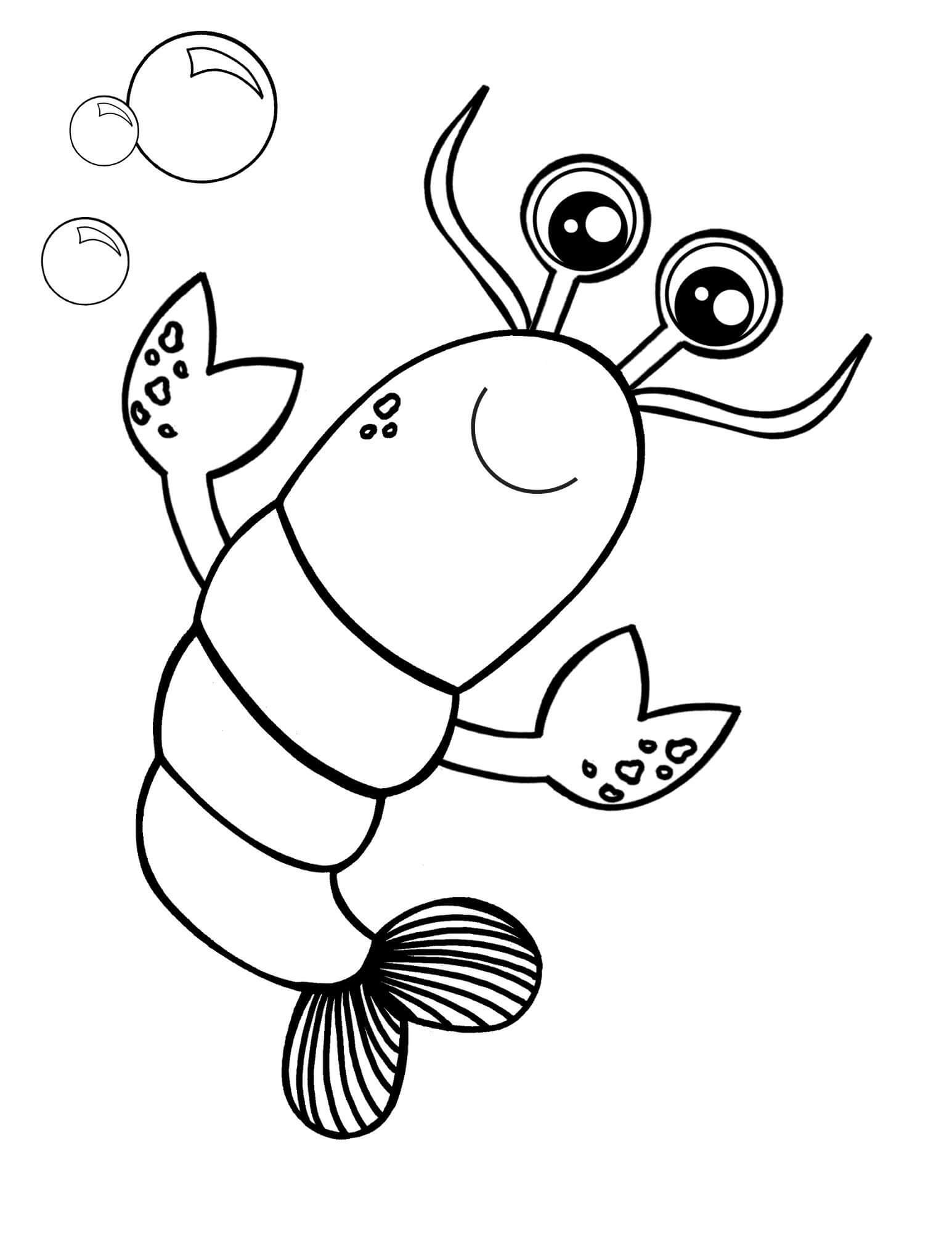 Dibujo de Langosta Sonriendo para Colorear