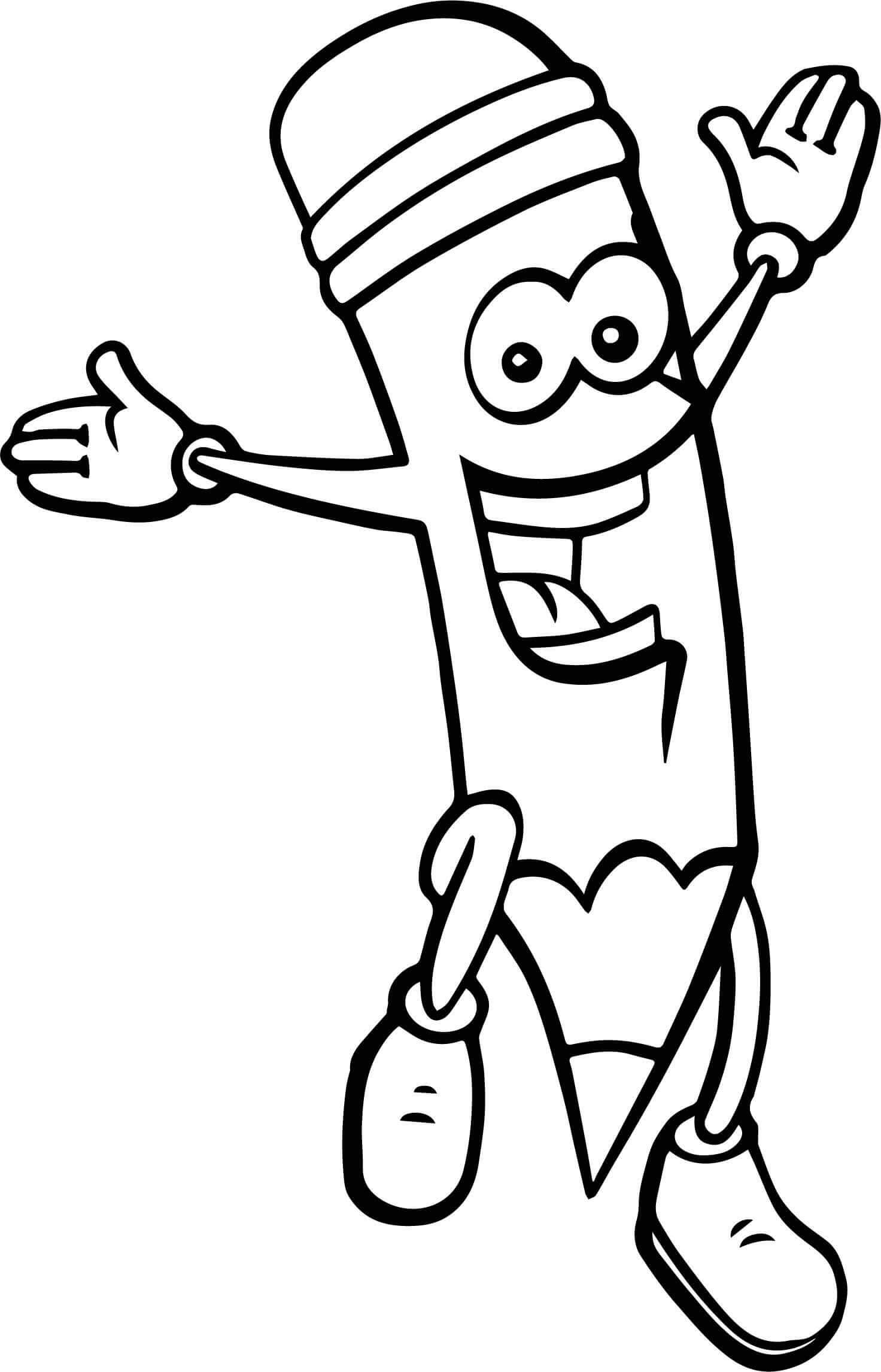 Dibujo de Lápiz Feliz para Colorear