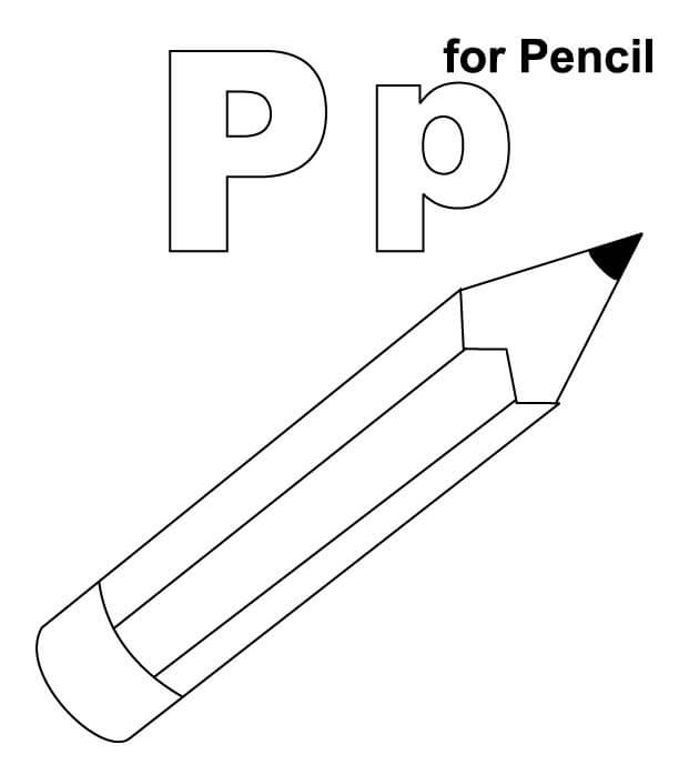 Dibujo de Letra P para lápiz para Colorear