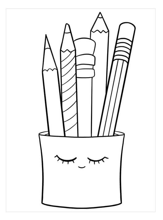 Dibujo de Lindo lápiz de Dibujos Animados para Colorear