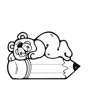 Dibujo de Oso Durmiendo en lápiz para Colorear