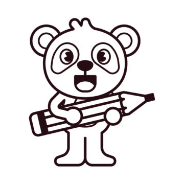 Dibujo de Panda con lápiz para Colorear