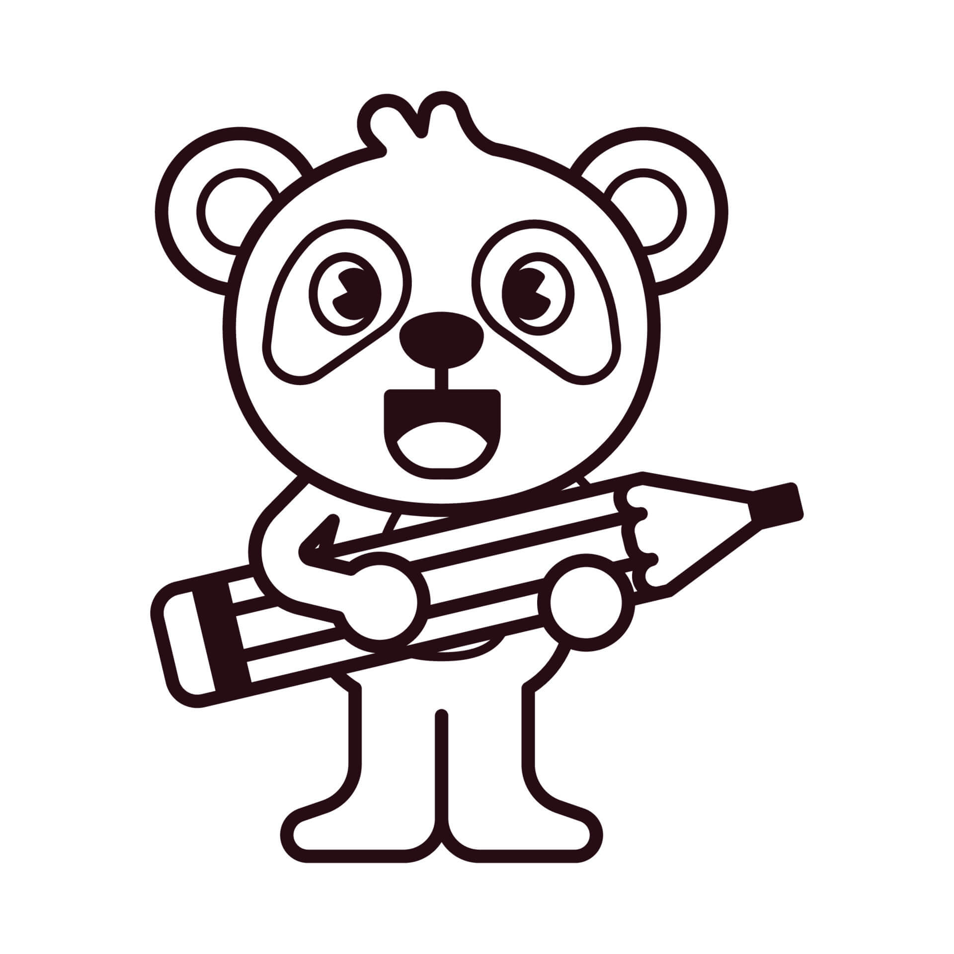 Dibujo de Panda con lápiz para Colorear