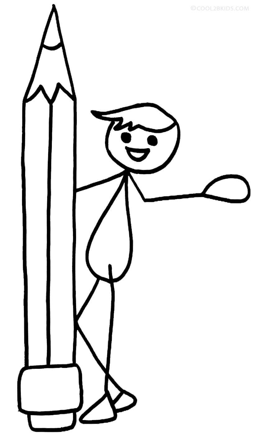 Dibujo de Stickman con lápiz para Colorear