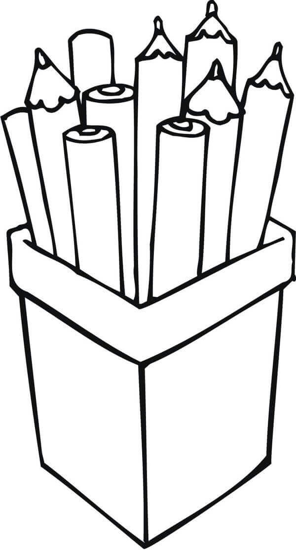 Dibujo de Una Caja de lápiz para Colorear