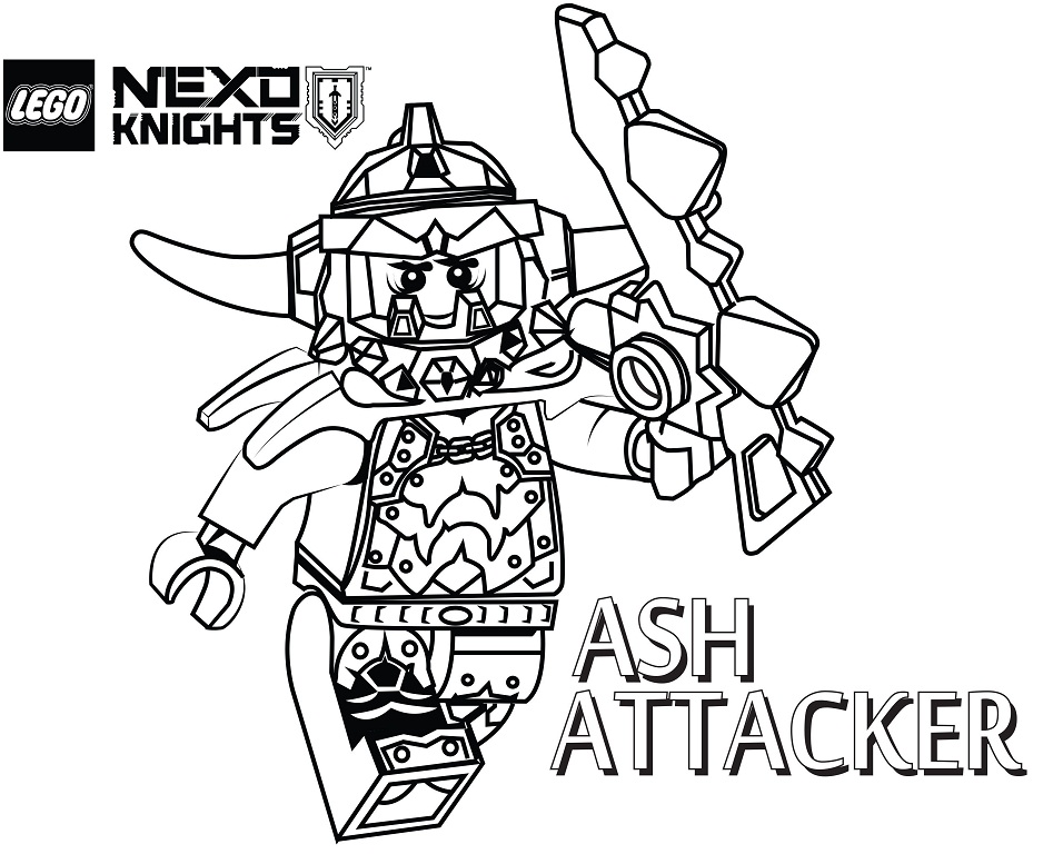 Dibujo de Ash Attacker de Nexo Caballeros para Colorear