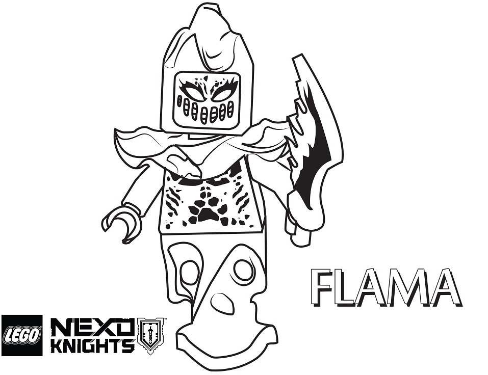 Dibujo de Flama de Nexo Caballeros para Colorear