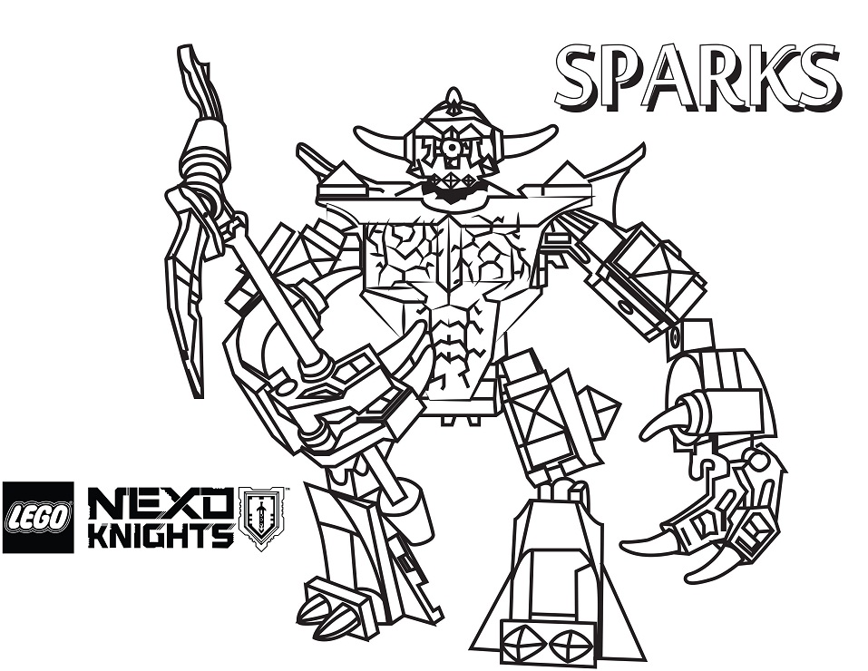 Dibujo de Sparks de Nexo Caballeros para Colorear