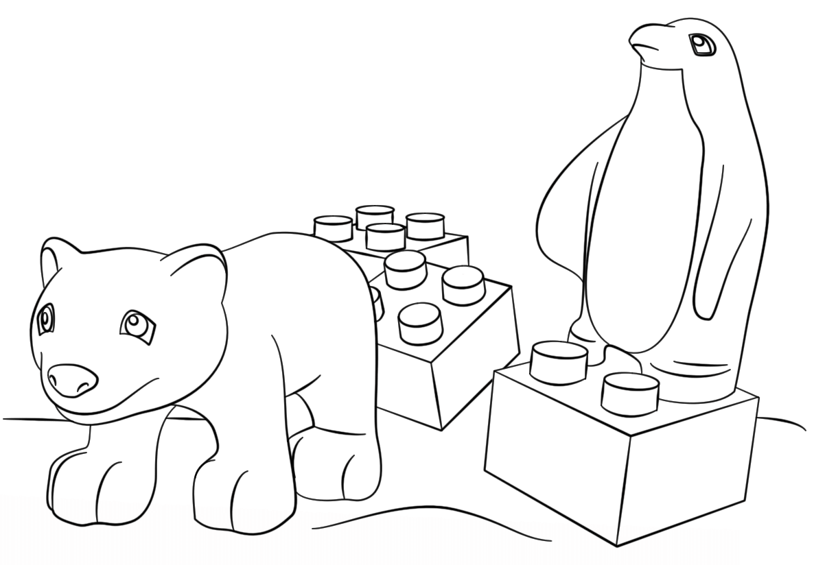 Dibujo de Lego Amigos Animales para Colorear