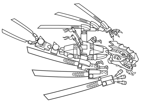 Dibujo de Lego dragón para Colorear