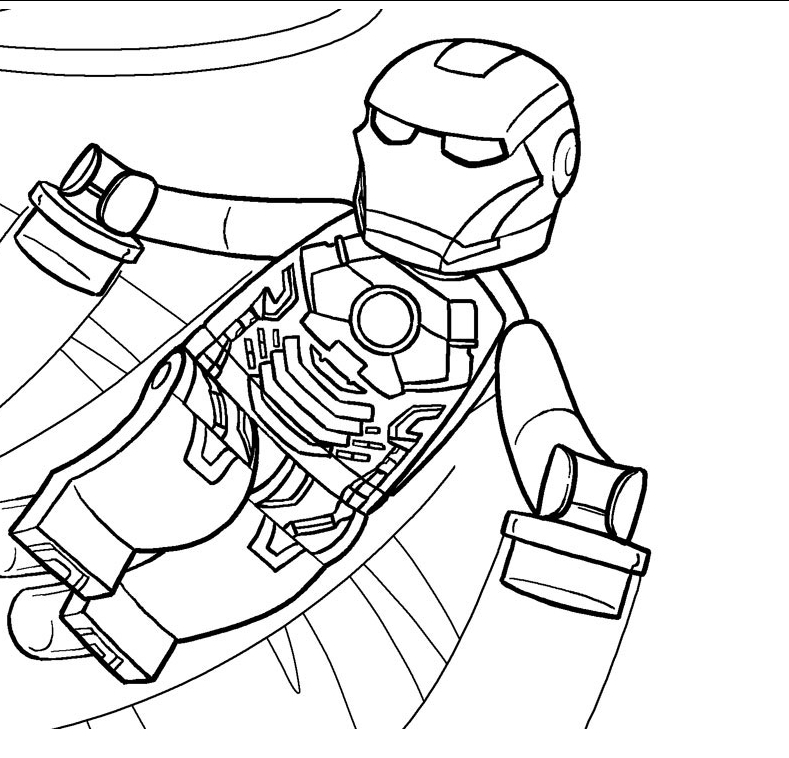 Dibujo de Lego Iron Man Volando para Colorear