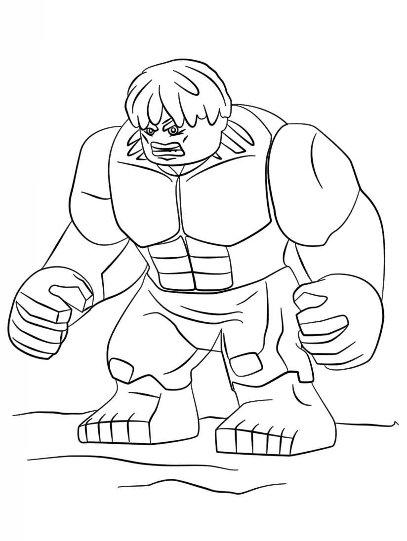 Dibujo de Lego Marvel Hulk para Colorear