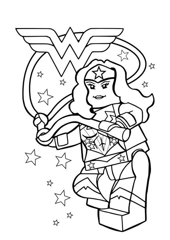 Dibujo de Lego Mujer Maravilla para Colorear