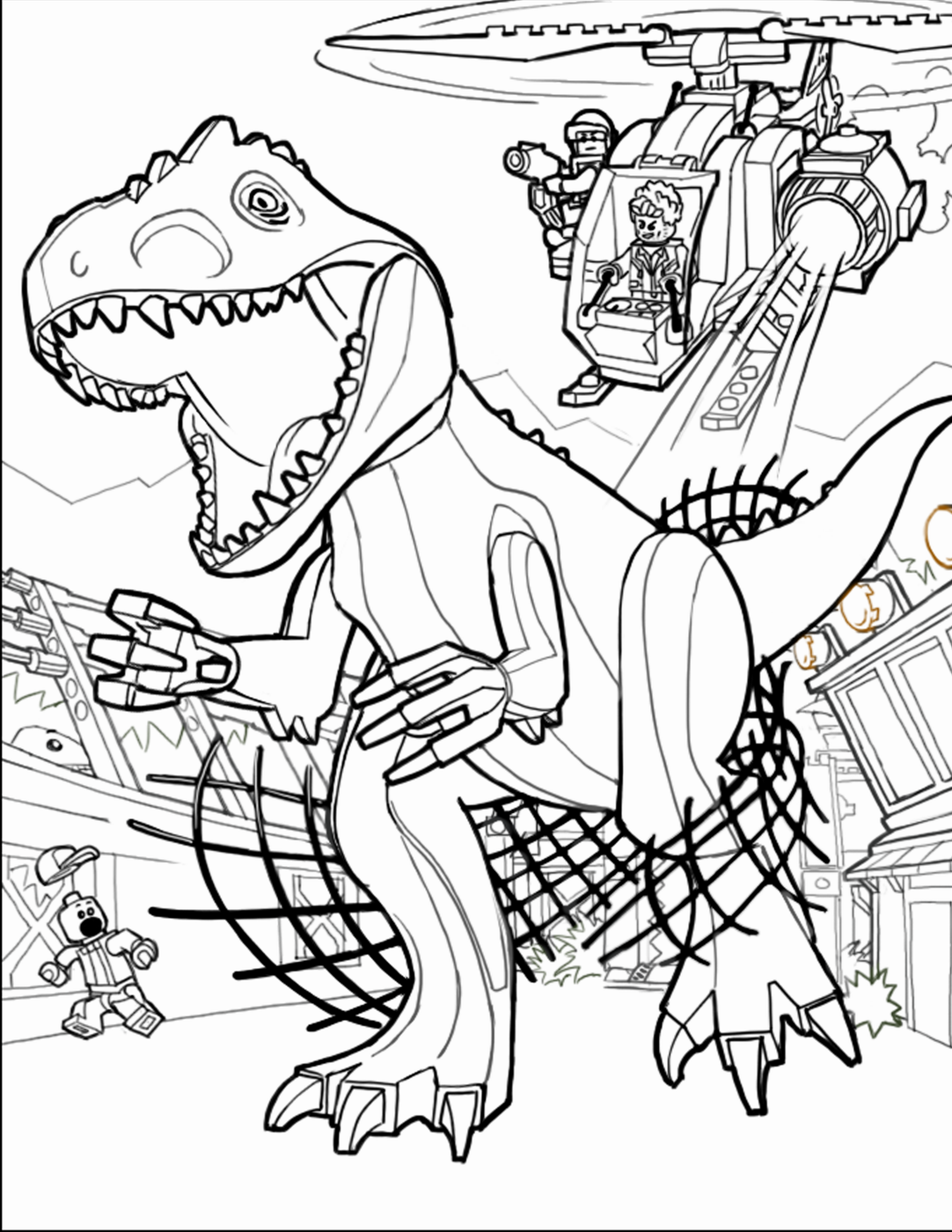 Dibujo de Lego Mundo Jurasico para Colorear