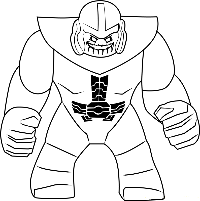 Dibujo de Lego Thanos Sonriendo para Colorear