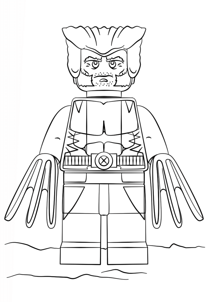 Dibujo de Lego X Men Lobezno para Colorear