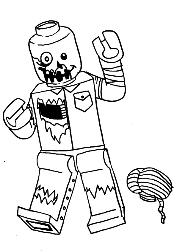 Dibujo de Lego Zombi para Colorear