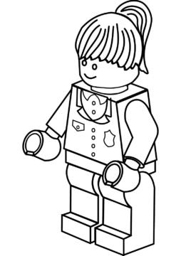 Dibujo de Mujer policía Lego para Colorear
