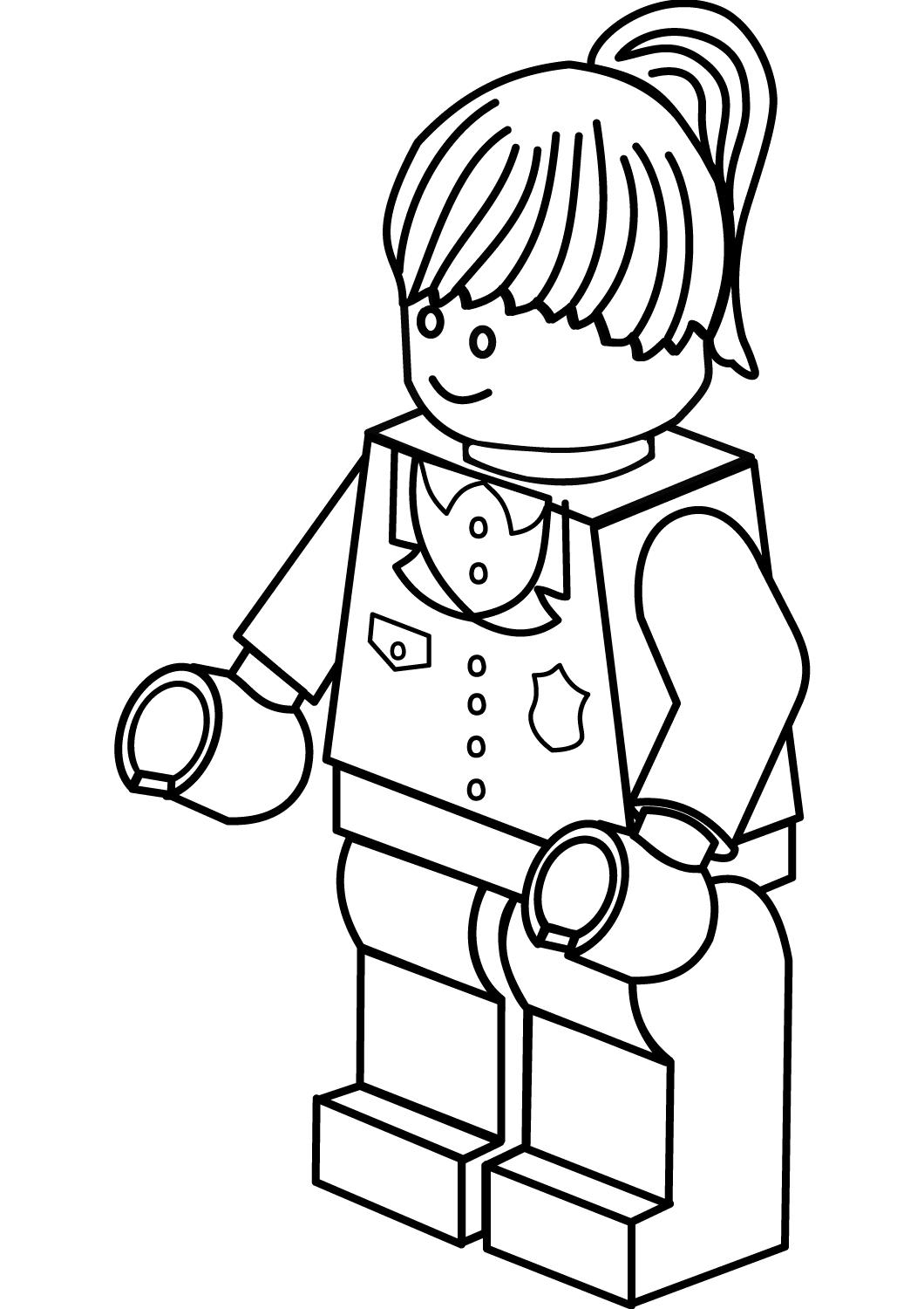 Dibujo de Mujer policía Lego para Colorear