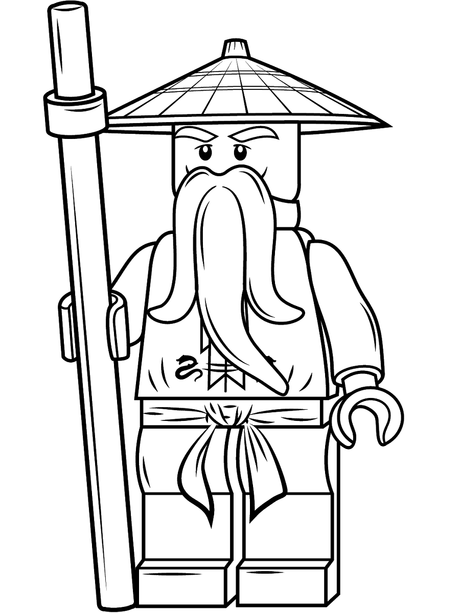 Dibujo de Ninjago Sensei Wu para Colorear