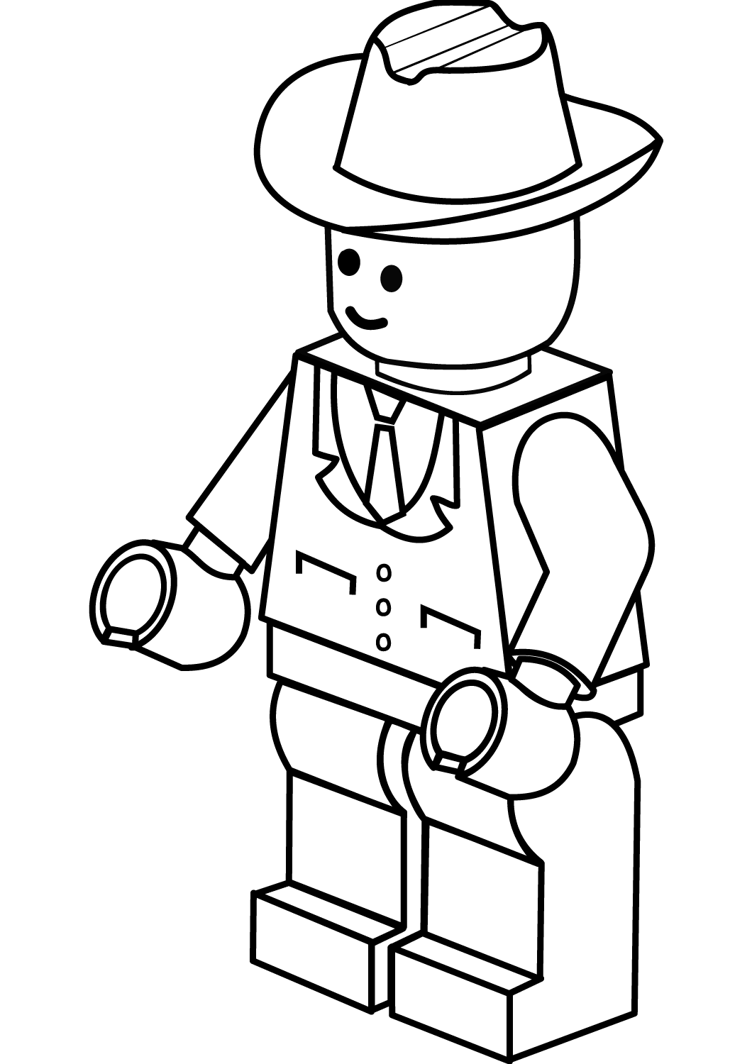 Dibujo de Vaquero de Lego para Colorear