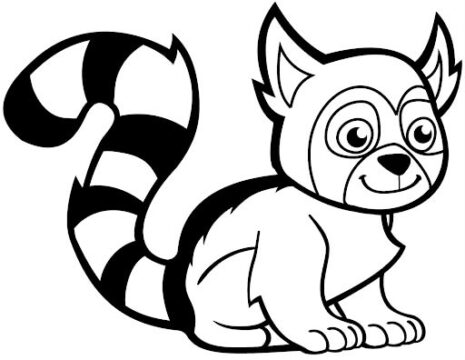 Dibujo de Lemur Sonriendo para Colorear