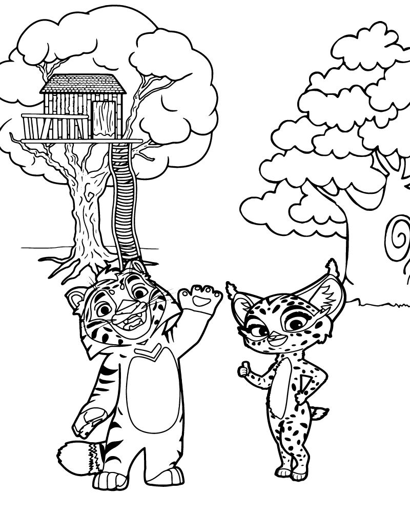 Dibujo de Easy Leo And Tig Printable Coloring Page para Colorear