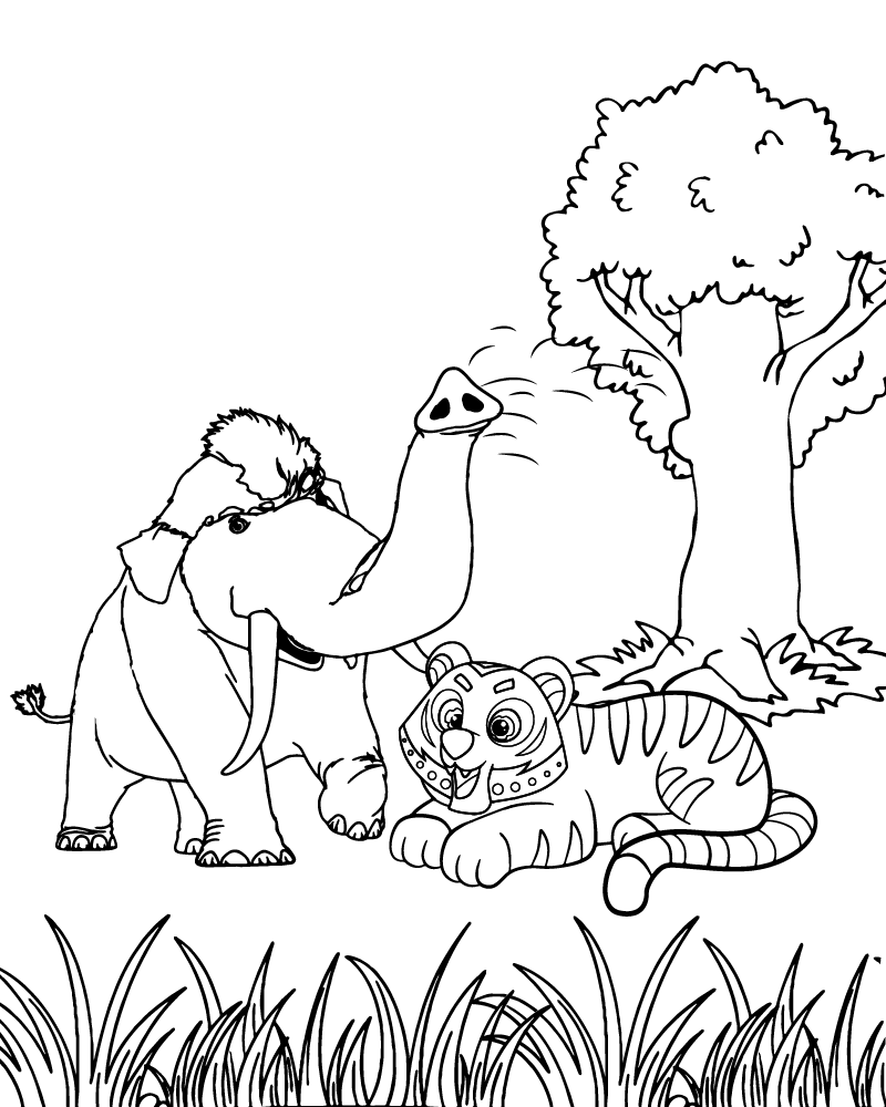Dibujo de Elephant Friend Of Tig Coloring Page para Colorear