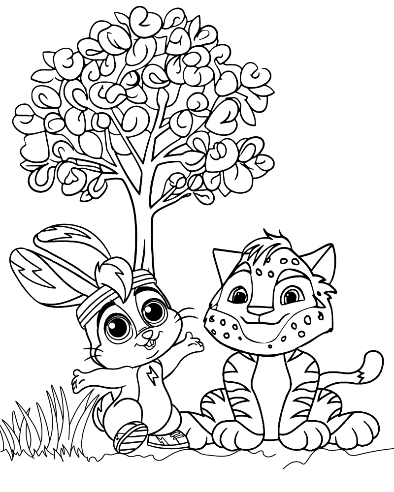 Dibujo de Happy Animals In Leo And Tig Coloring Page para Colorear