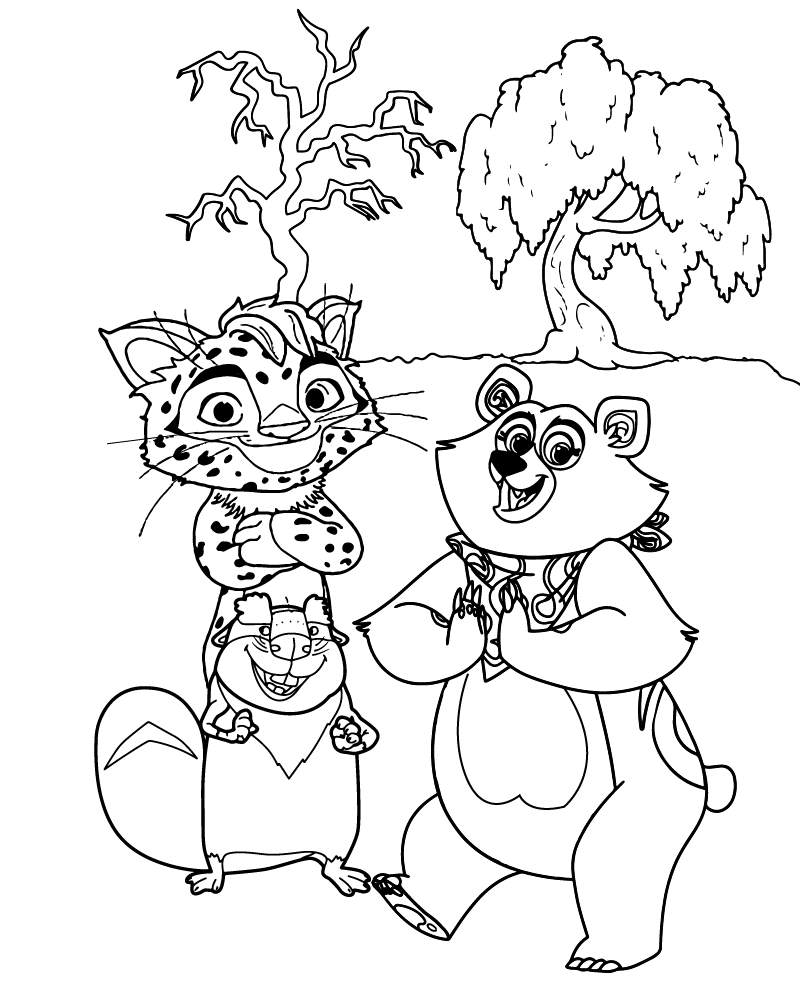 Dibujo de Leo And Bear Coloring For Kids para Colorear