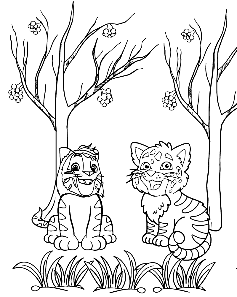 Dibujo de Leo With Friend Free Coloring Sheet para Colorear