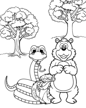 Dibujo de Snake And Bear Coloring Page para Colorear
