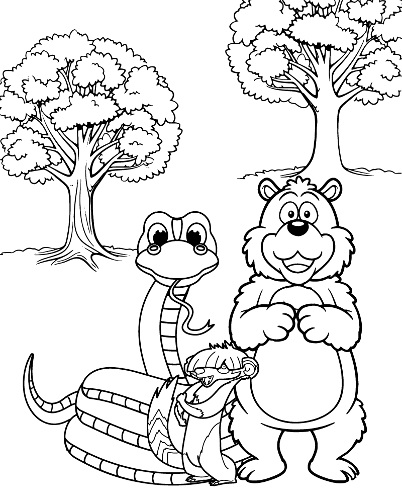 Dibujo de Snake And Bear Coloring Page para Colorear