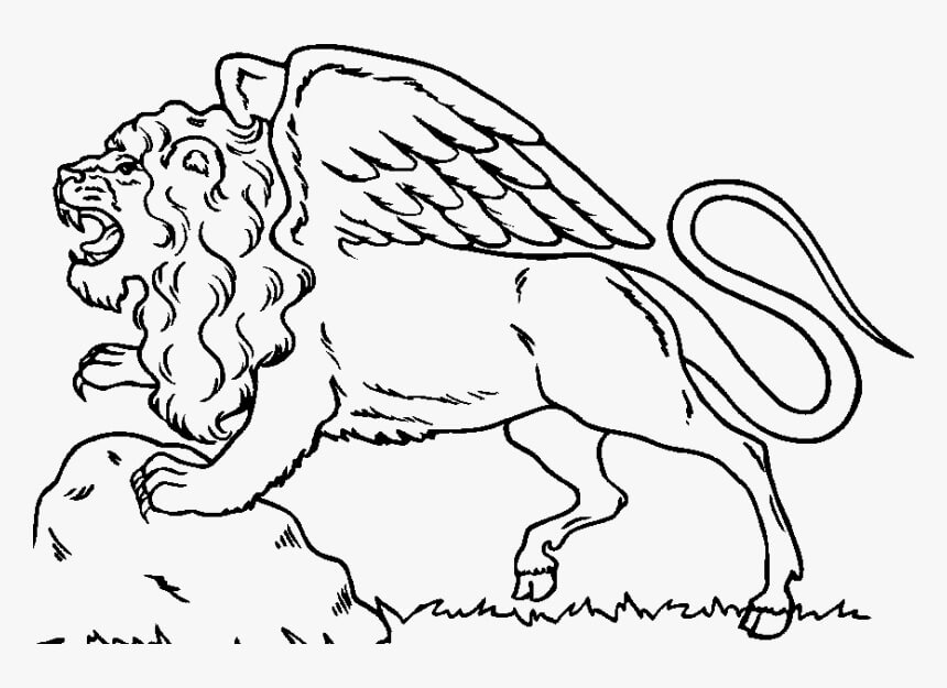 Dibujo de Los Leones Tienen Alas para Colorear