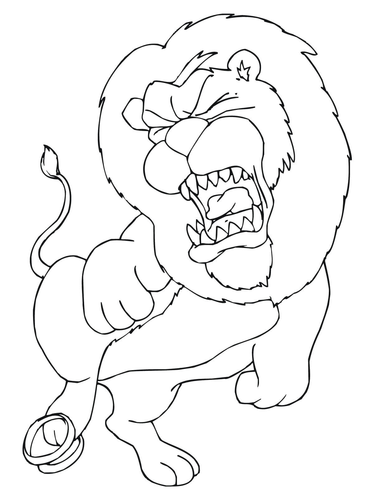 Dibujo de León en Dolor para Colorear