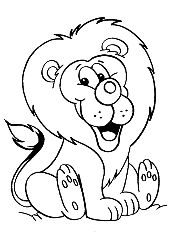 Dibujo de León Feliz para Colorear