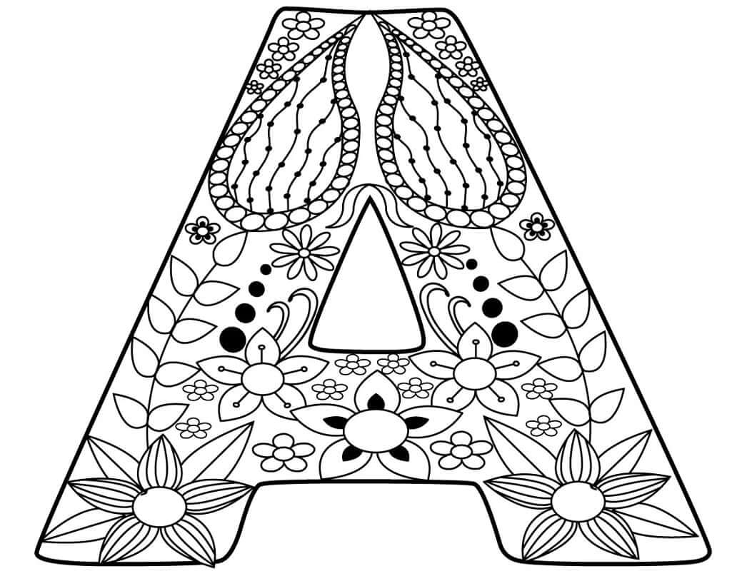 Dibujo de Letra a 2 para Colorear