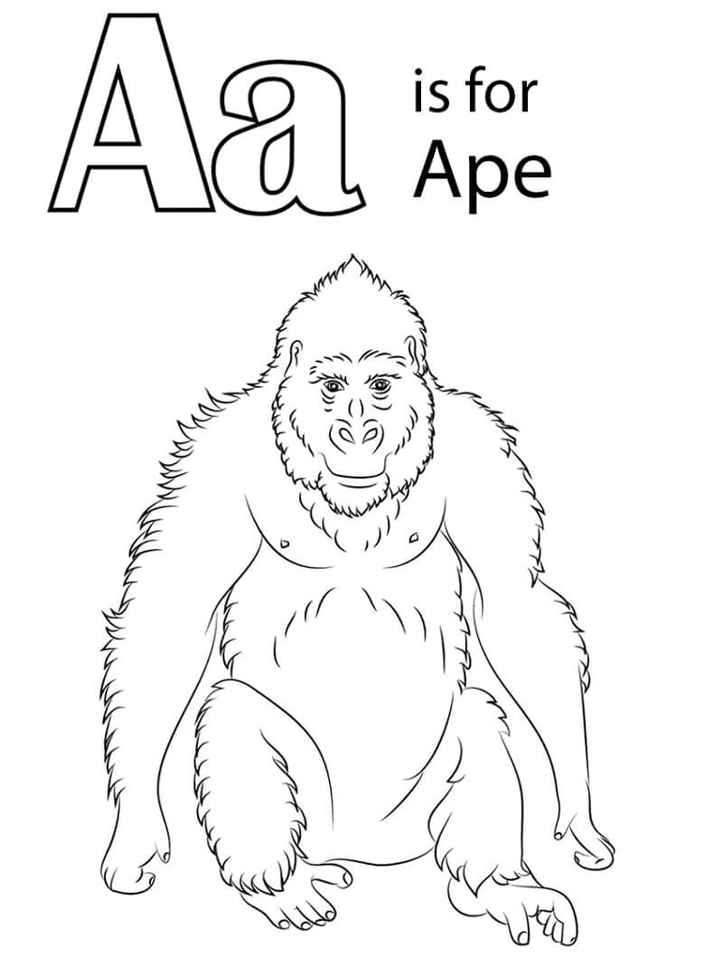 Dibujo de Letra de Mono a 1 para Colorear