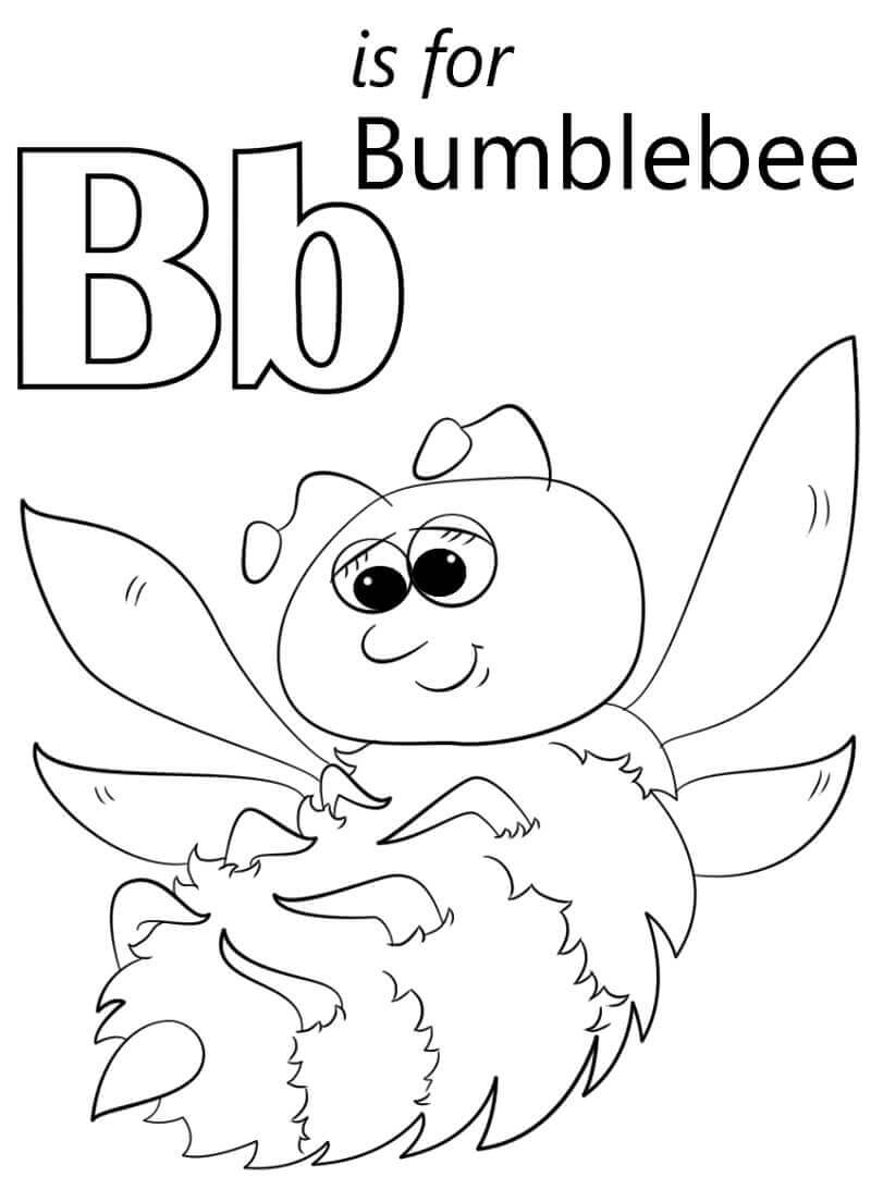 Dibujo de Abejorro Letra B 2 para Colorear