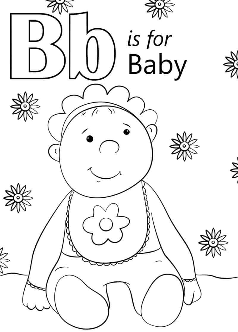 Dibujo de Bebé Letra B para Colorear